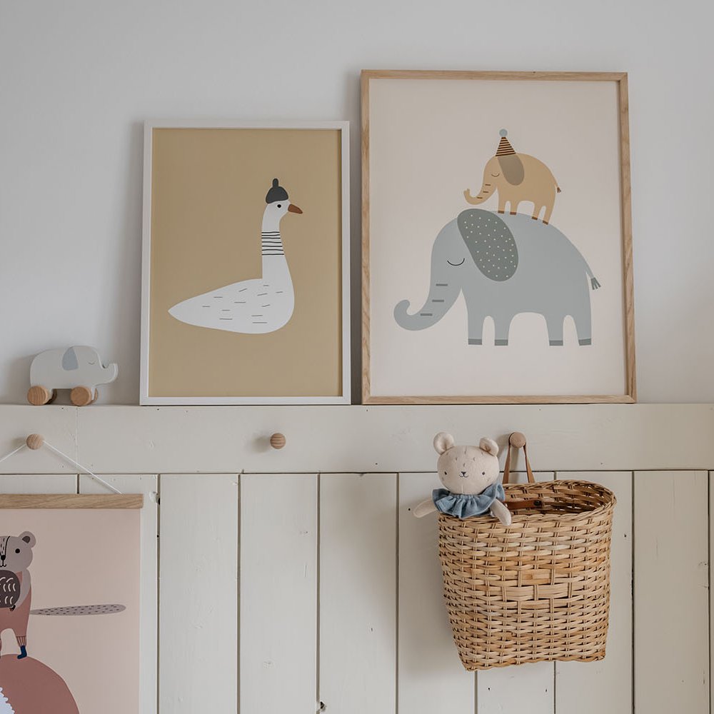 Kinderposter Mama en ik - Beige, Eco-papier en verpakking