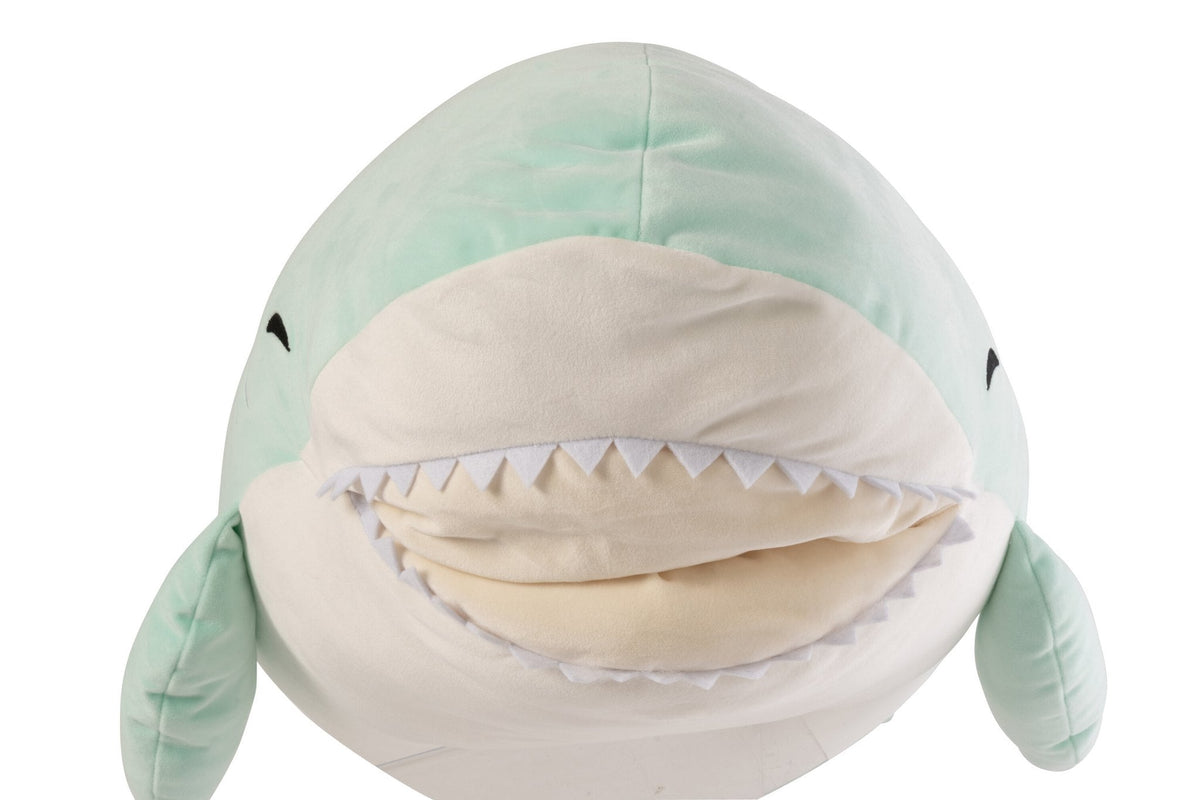 J-Line decoratie Haai Lach - polyester - muntgroen