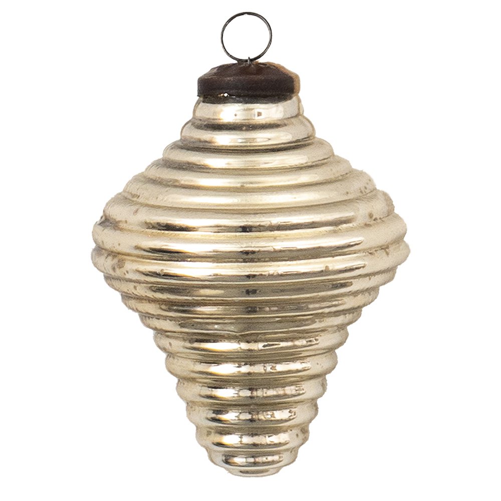Kerstbal Ø 6 cm Zilverkleeurig Glas Kerstdecoratie