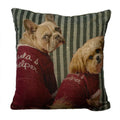 Kussen fluweel preppy kerst honden 45x45cm*
