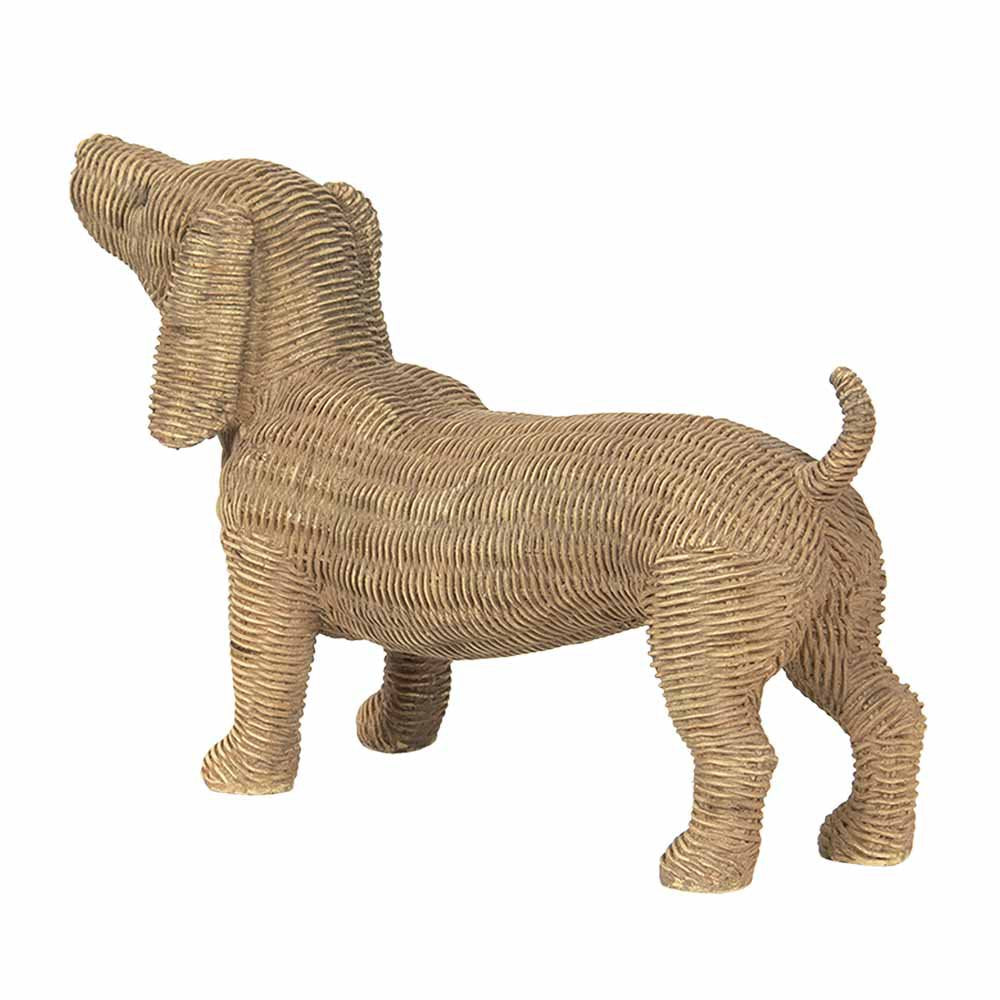 Decoratie Beeld Hond 39x14x24 cm Bruin Kunststof