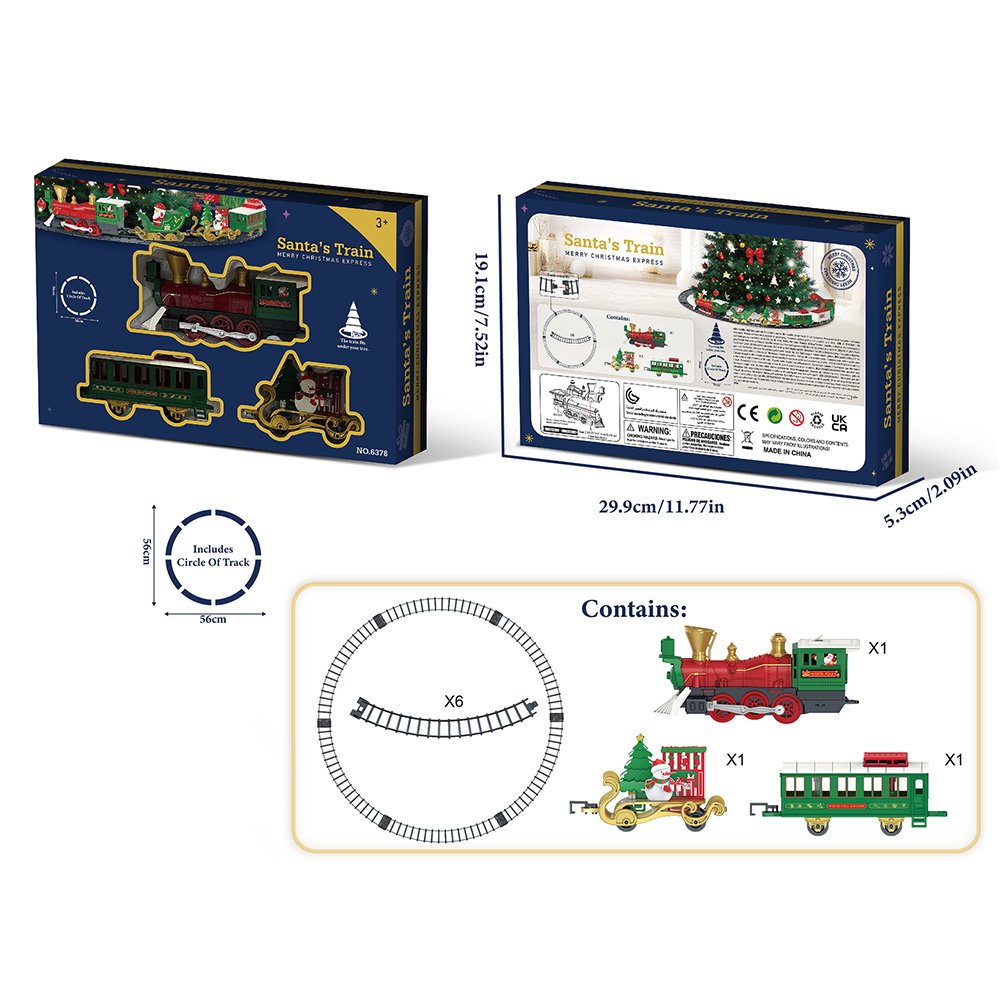 Kerstdecoratie Beeld Trein Groen Kunststof