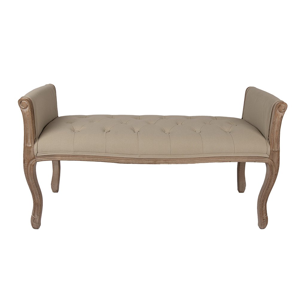 Bankje 113x44x60 cm Bruin Beige Hout