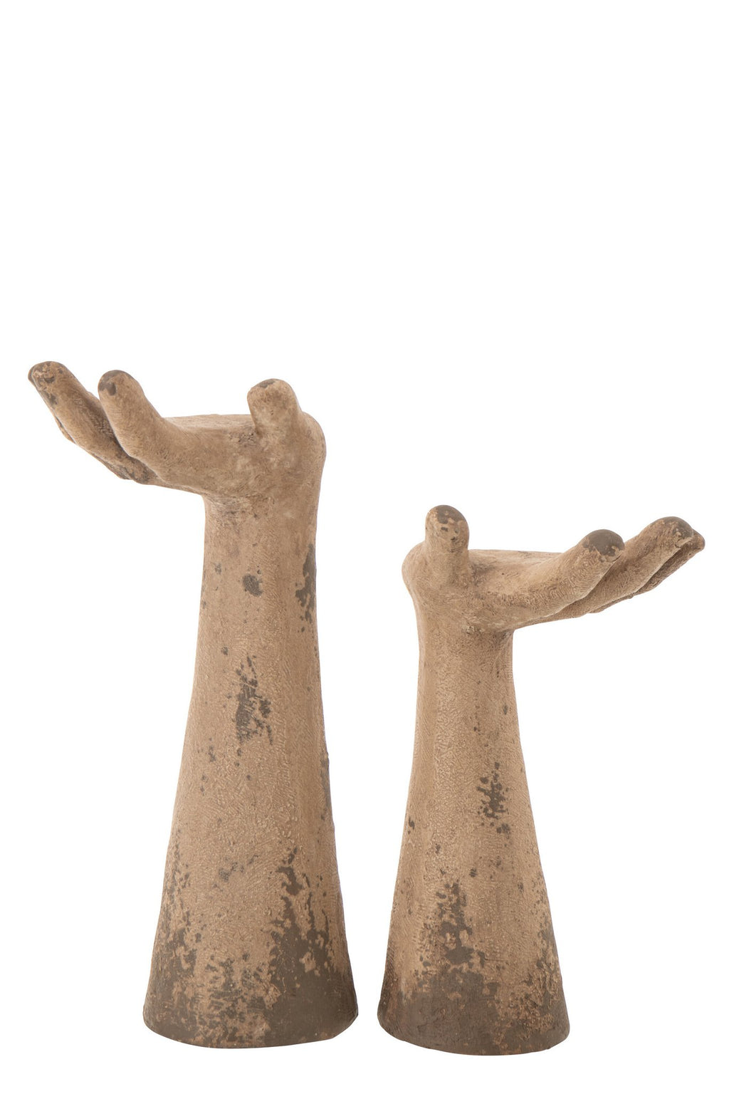 J-Line decoratie Handen Antiek - polyresin - beige - set van 2
