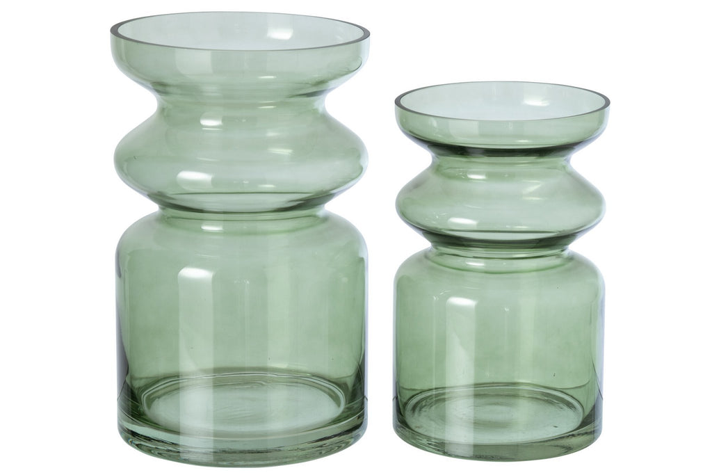 J-Line vaas - glas - olijfgroen - large