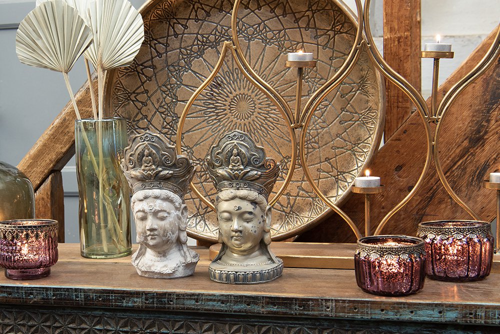 Beeld Boeddha 12x9x22 cm Bruin Polyresin