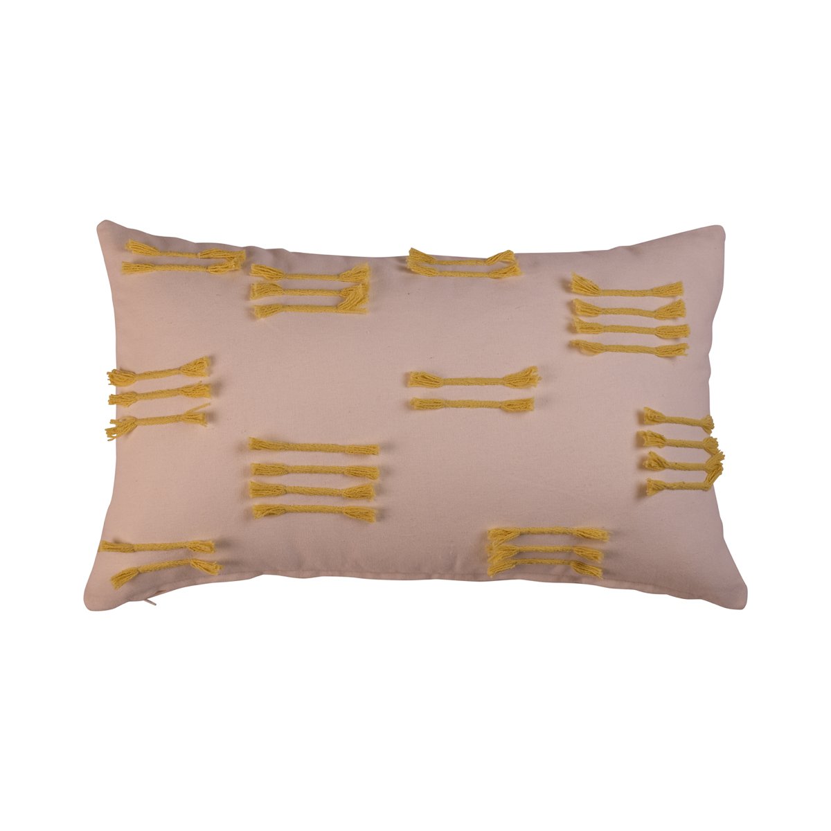 Ongelijk Ruffle kussen gebroken wit geel 30x50cm