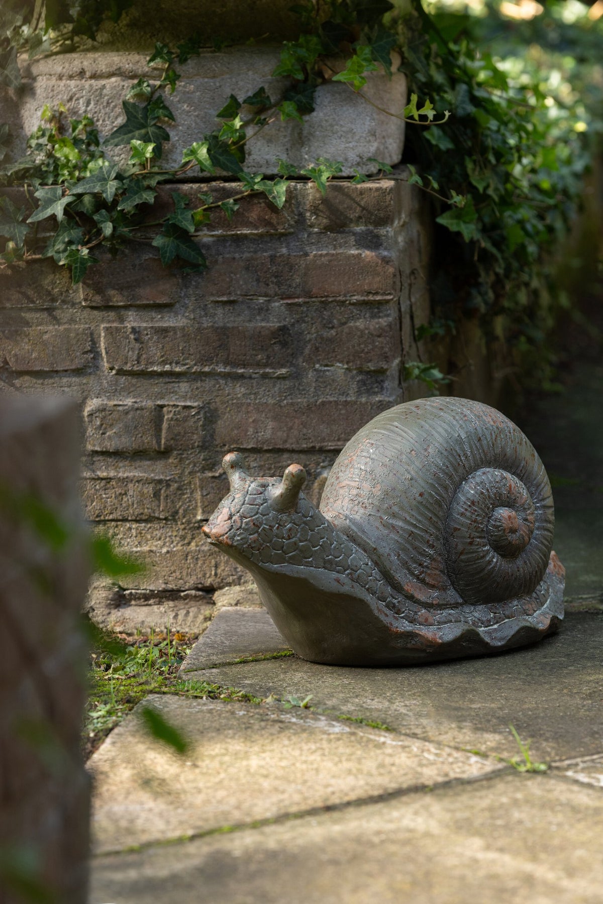 J-Line decoratie Slak - polyresin - buiten/magn - donkergroen