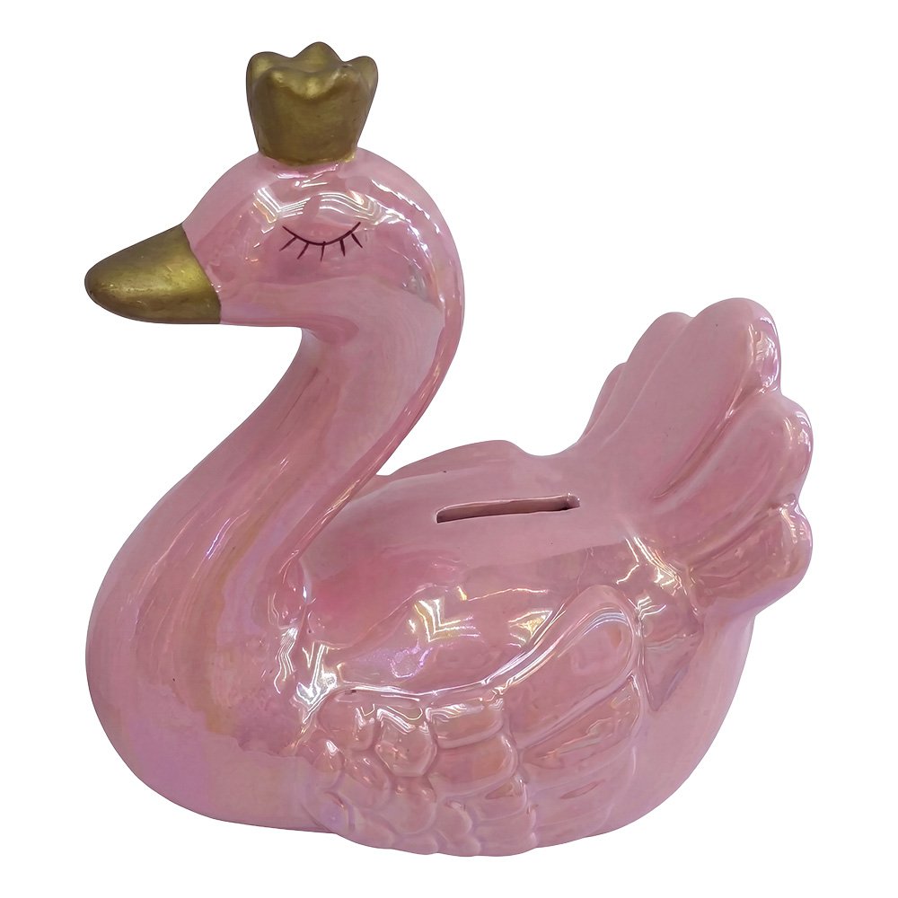 Spaarpot Zwaan Roze Keramiek Spaarpot