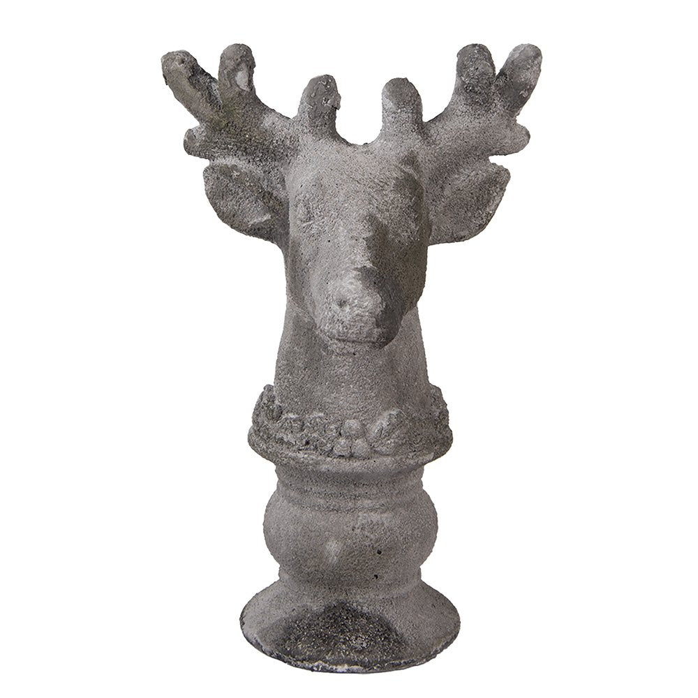 Decoratie Beeld Hert 17x14x26 cm Grijs Steen
