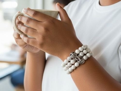 Dames armband Howliet 8 mm met Tree of Life kraal