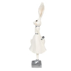 Beeld Konijn 37 cm Wit Zilverkleurig Polyresin Paasdecoratie