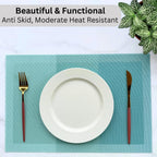 Geweven PVC eetplacemats – hittebestendig, antislip – set van 4