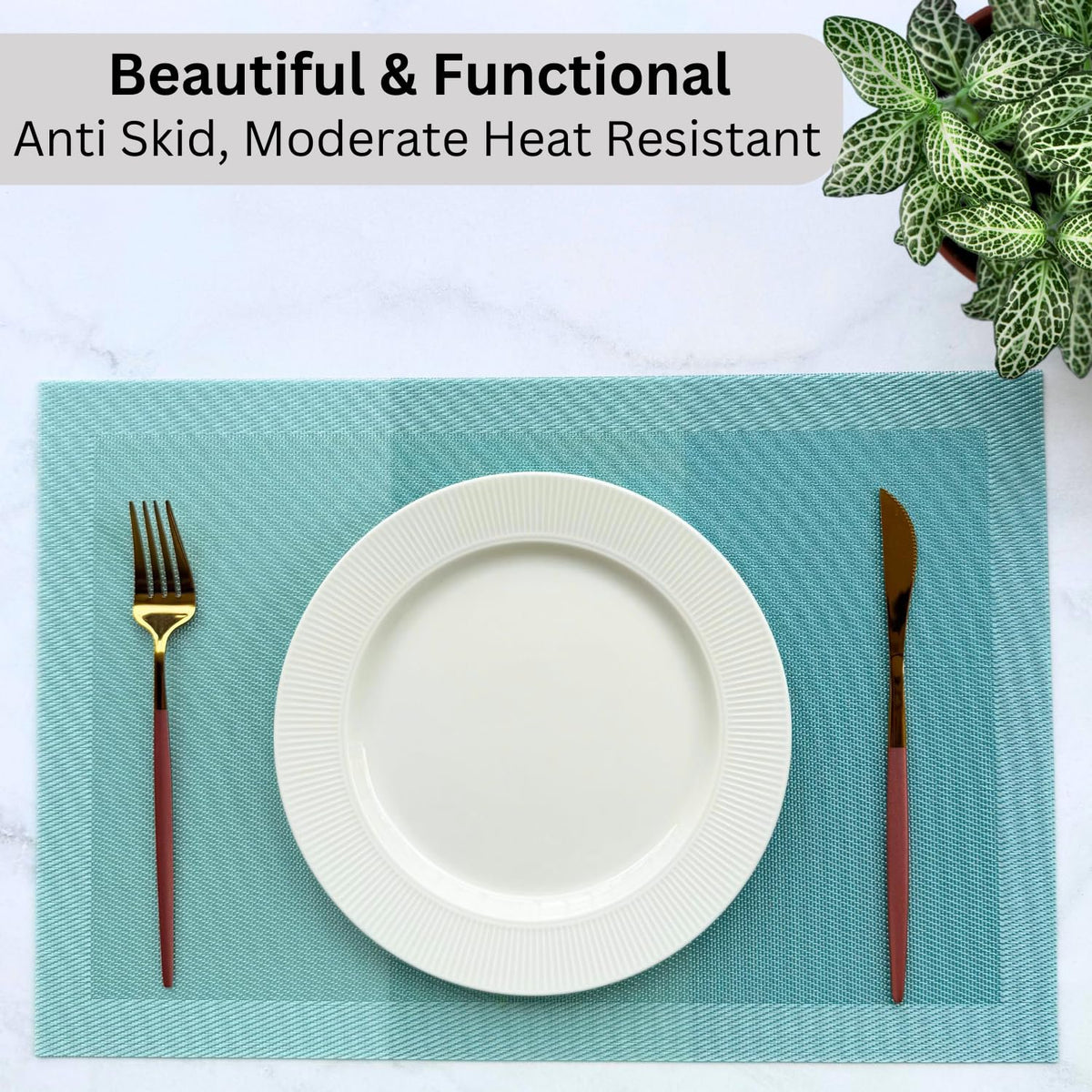 Geweven PVC eetplacemats – hittebestendig, antislip – set van 4