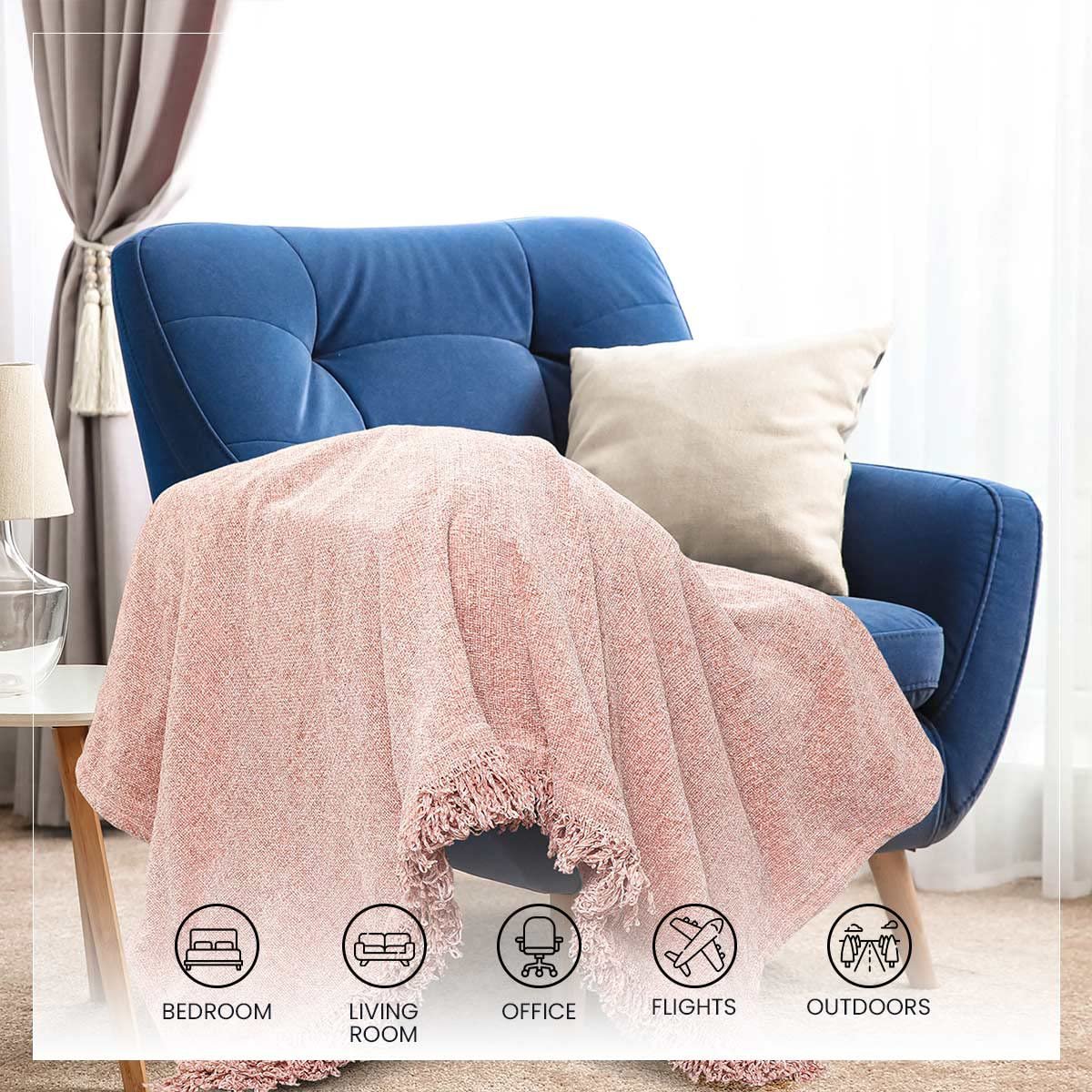 Zacht chenille deken – huishoudtextiel – polyester wafelweefsel – 130x180cm