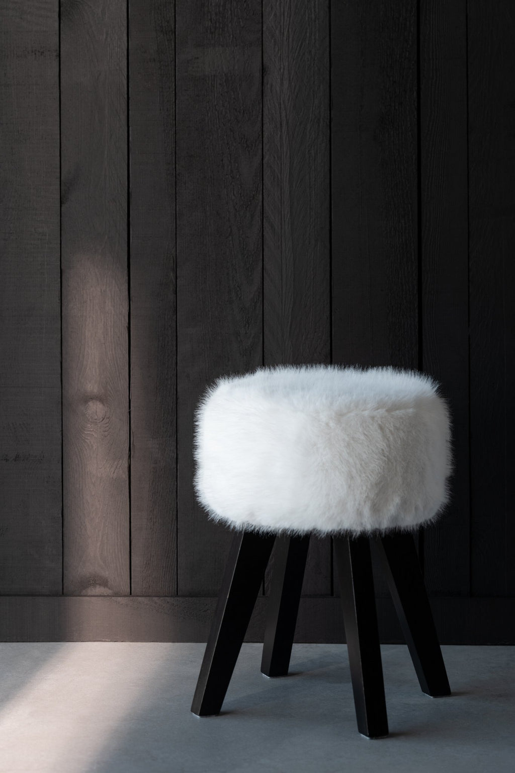 J-Line Kruk Bont Met Houten - hout - wit