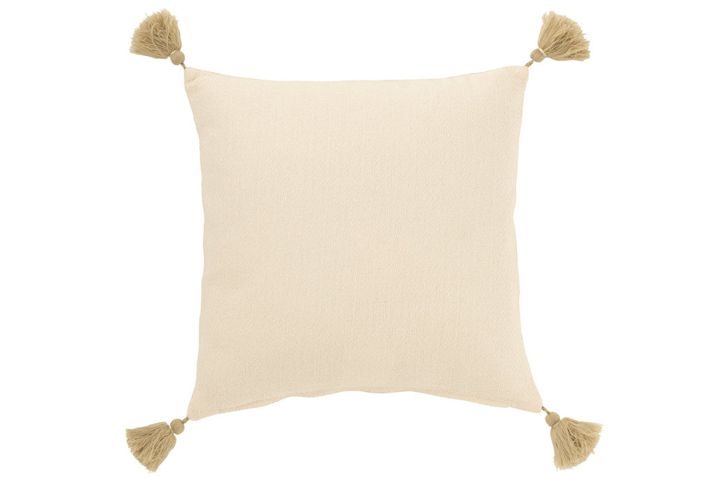 J-Line kussen Zeesterren + Kwasten - katoen - creme/beige