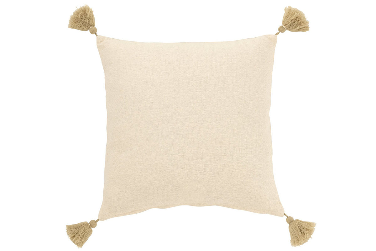 J-Line kussen Zeesterren + Kwasten - katoen - creme/beige
