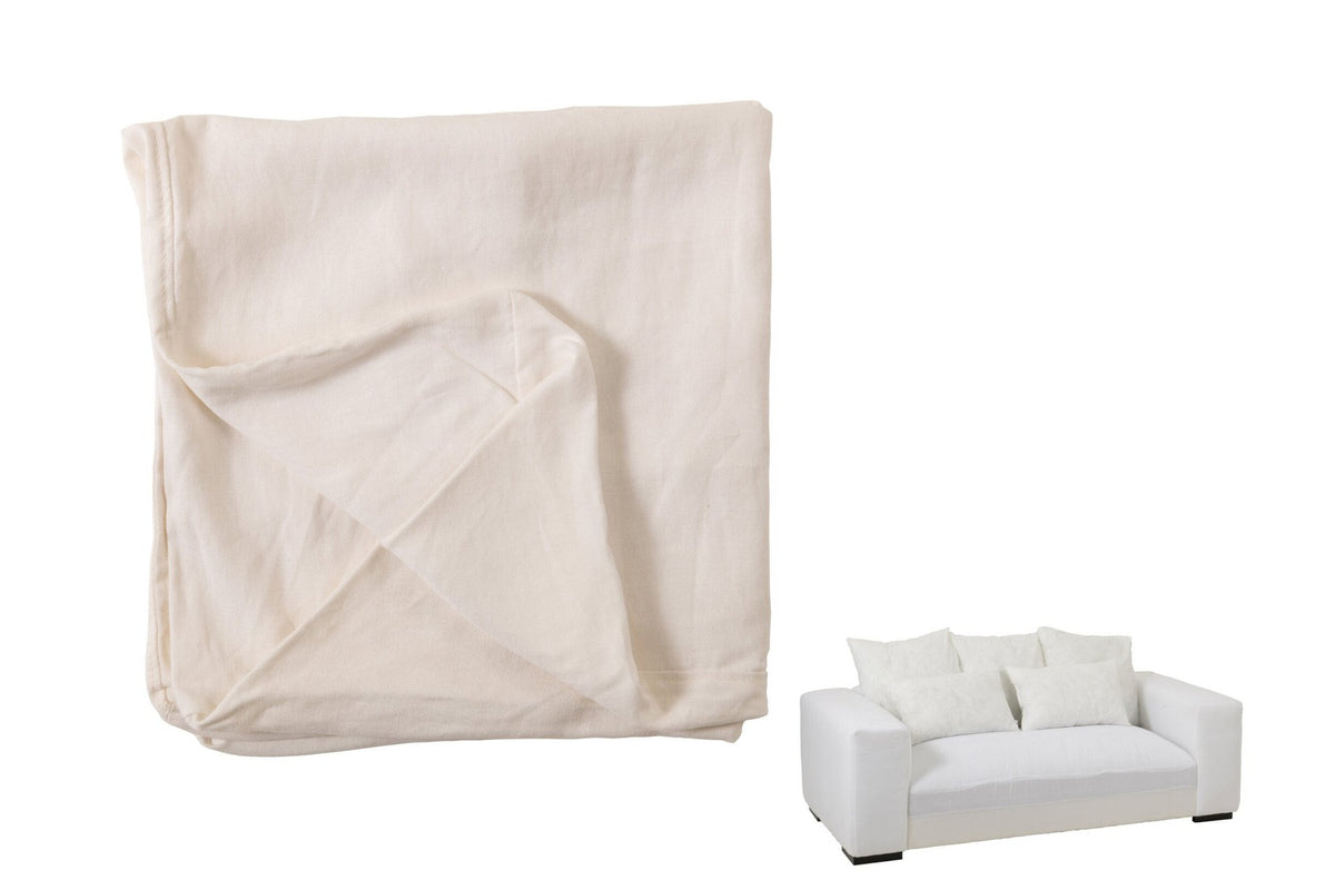 J-Line hoes Voor Zetel + 5 Kussens Monaco Sofa - linnen - wit
