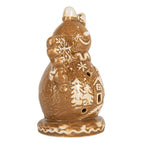 Kerstdecoratie Sneeuwpop 9x7x13 cm Bruin Keramiek
