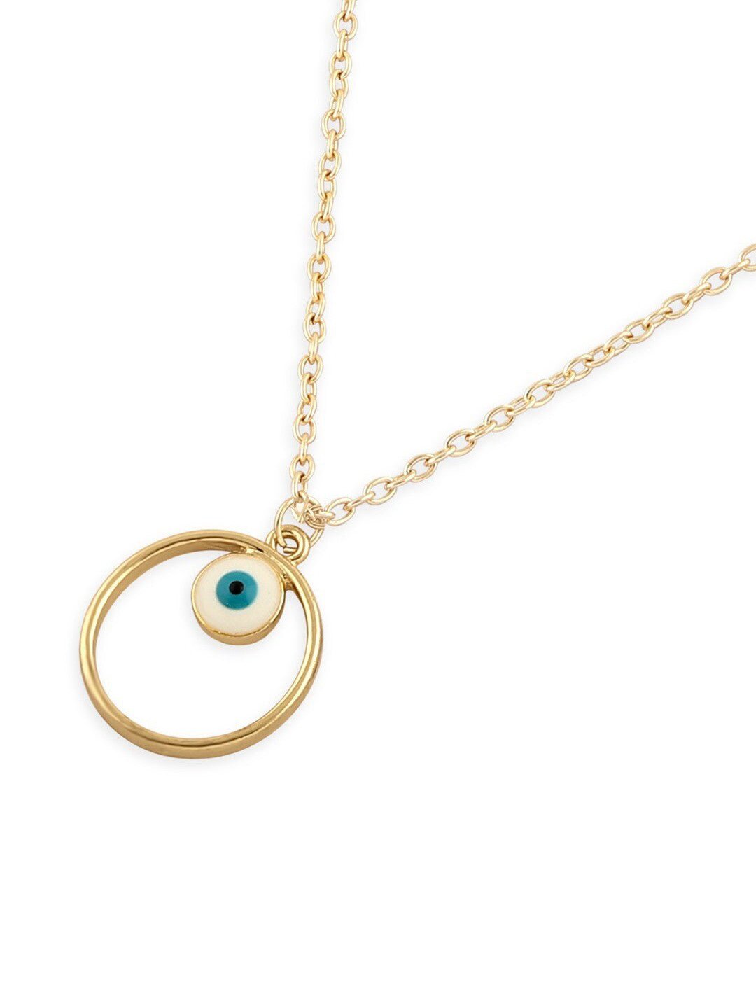 Vergulde geëmailleerde ketting – kettingketting – blauw en wit emaille – 23 cm lengte