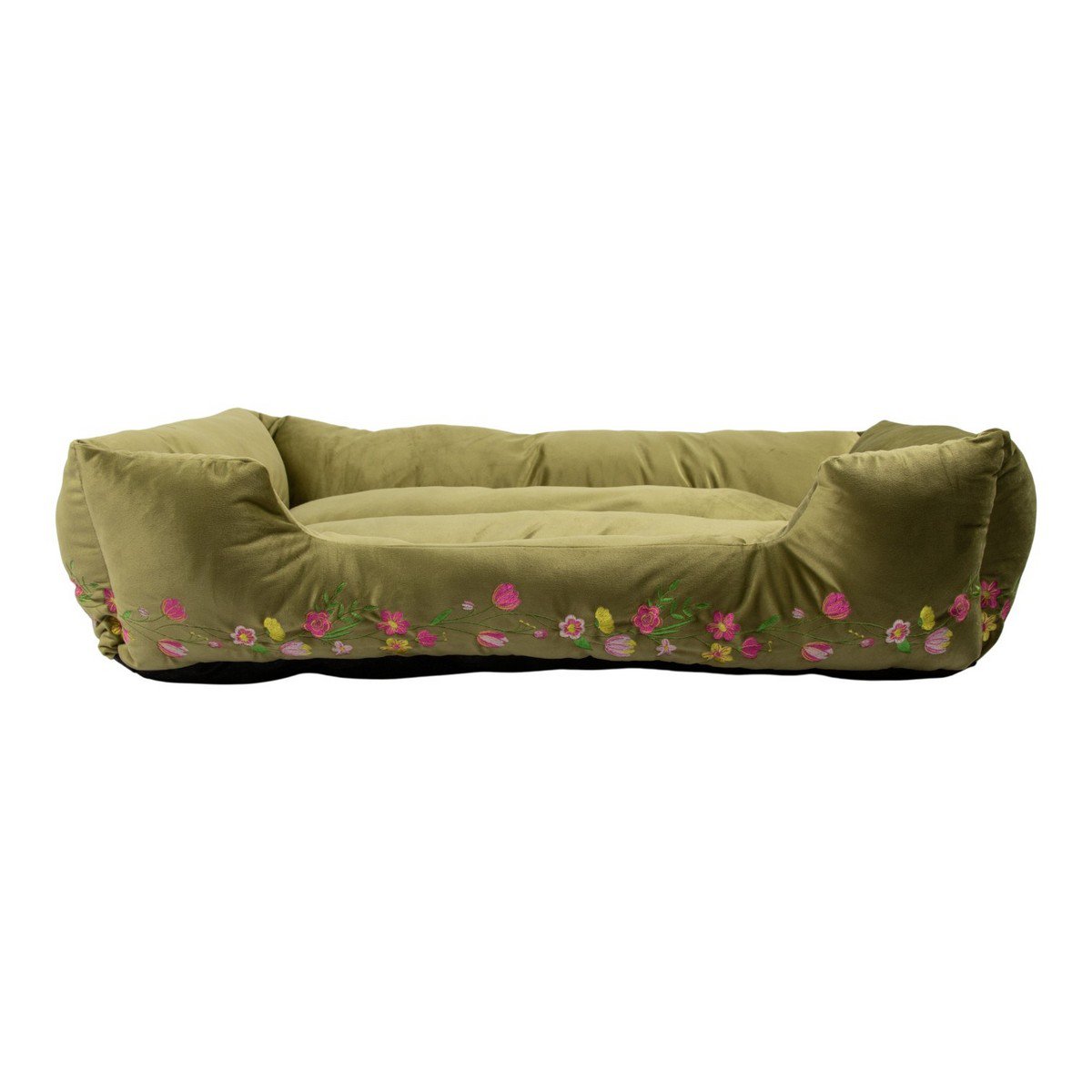 Dierenmand XL borduurwerk olijf groen 100x70x22cm