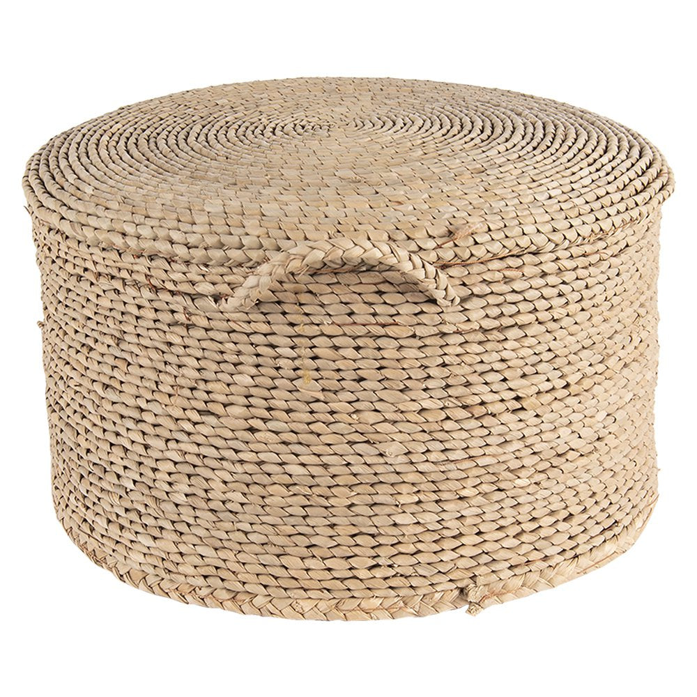 Poef Ø 40x23 cm Bruin Zeegras Hocker