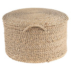 Poef Ø 40x23 cm Bruin Zeegras Hocker
