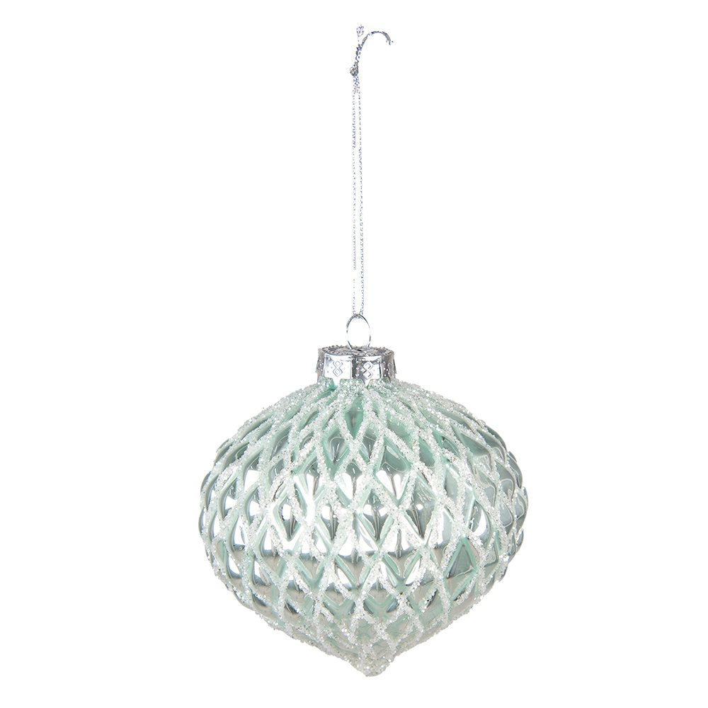 Kerstbal Set van 2 Ø 10 cm Groen Glas Kerstdecoratie