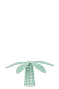 J-Line decoratie Palmboom - ijzer/papier - azuurblauw - S