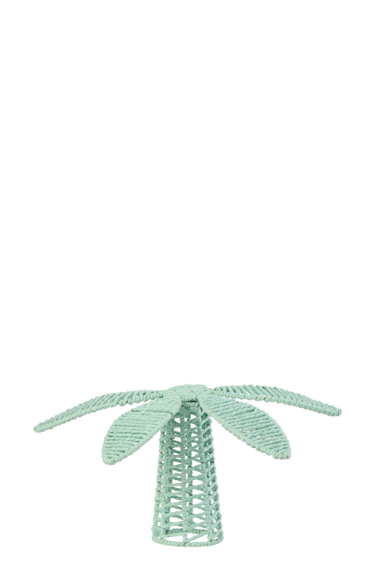 J-Line decoratie Palmboom - ijzer/papier - azuurblauw - S