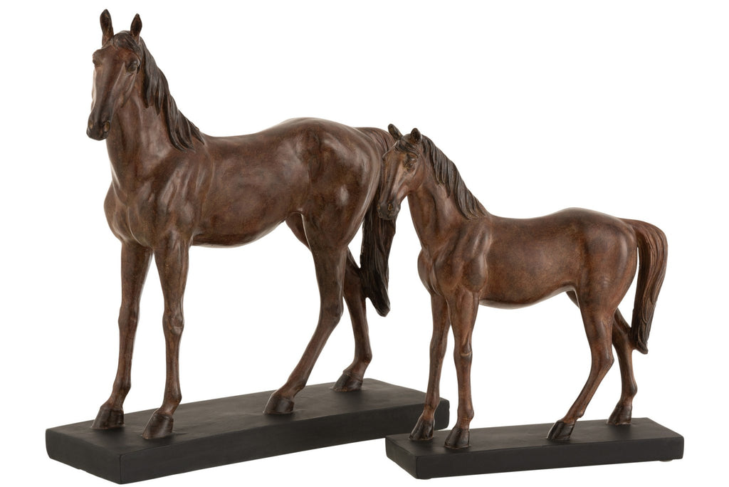 J-Line decoratie Paard - polyresin - bruin - large