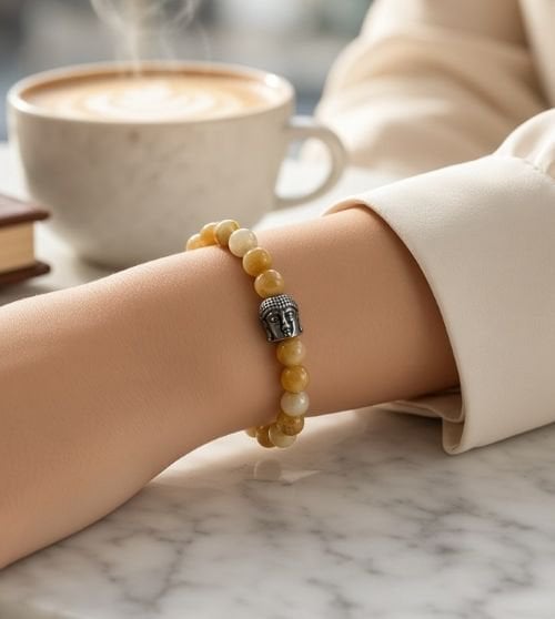 Dames armband Honing Jade 6 mm met Boeddhakraal