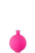 J-Line Vaas Bol Glas Neon Roze Groot