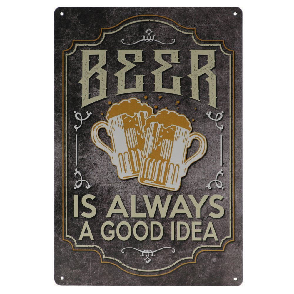 Bier goed idee Retro Wandbord 30x20