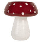 Waxinelichthouder Ø 8x9 cm Rood Wit Glas