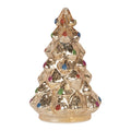 Kerstdecoratie met LED-verlichting Kerstboom Ø 12x18 cm Zilverkleurig Glas