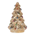 Kerstdecoratie met LED-verlichting Kerstboom Ø 12x18 cm Zilverkleurig Glas