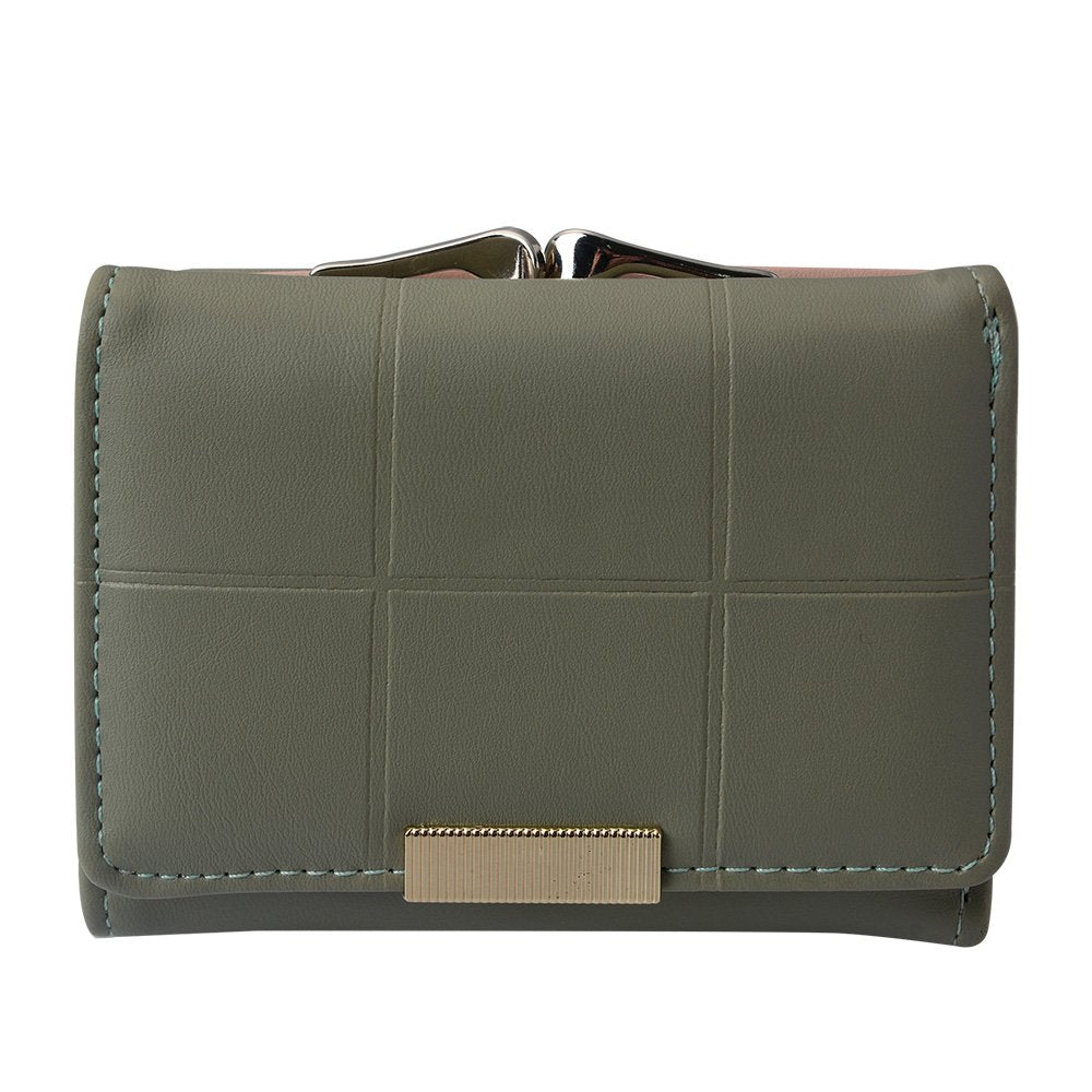 Portemonnee 10x8 cm Groen Kunstleer