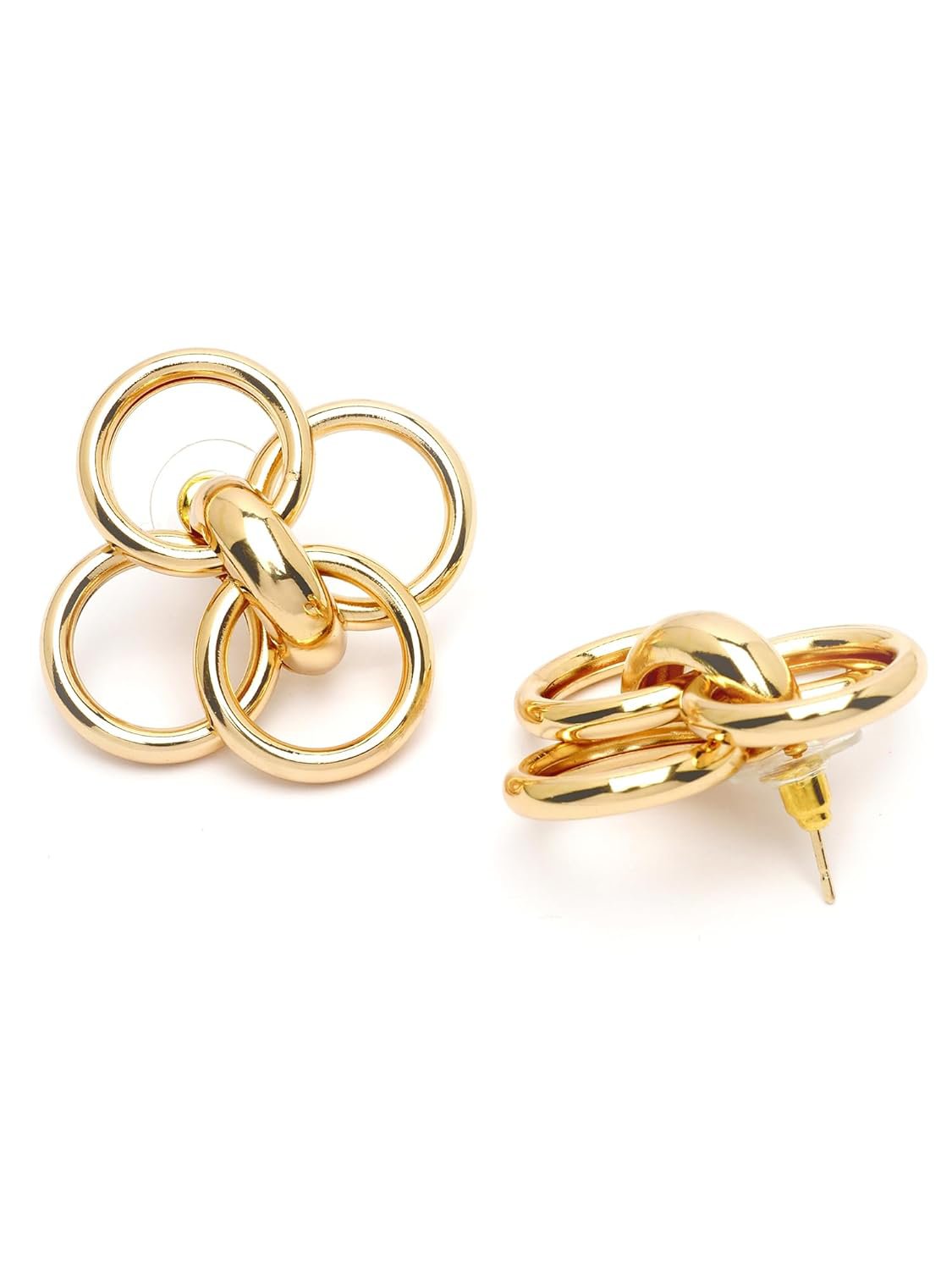 Oorknopjes met meerdere lussen – mode-sieraden – vergulde afwerking – individueel paar