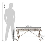TuinBank 105x35x44 cm Wit Bruin Metaal
