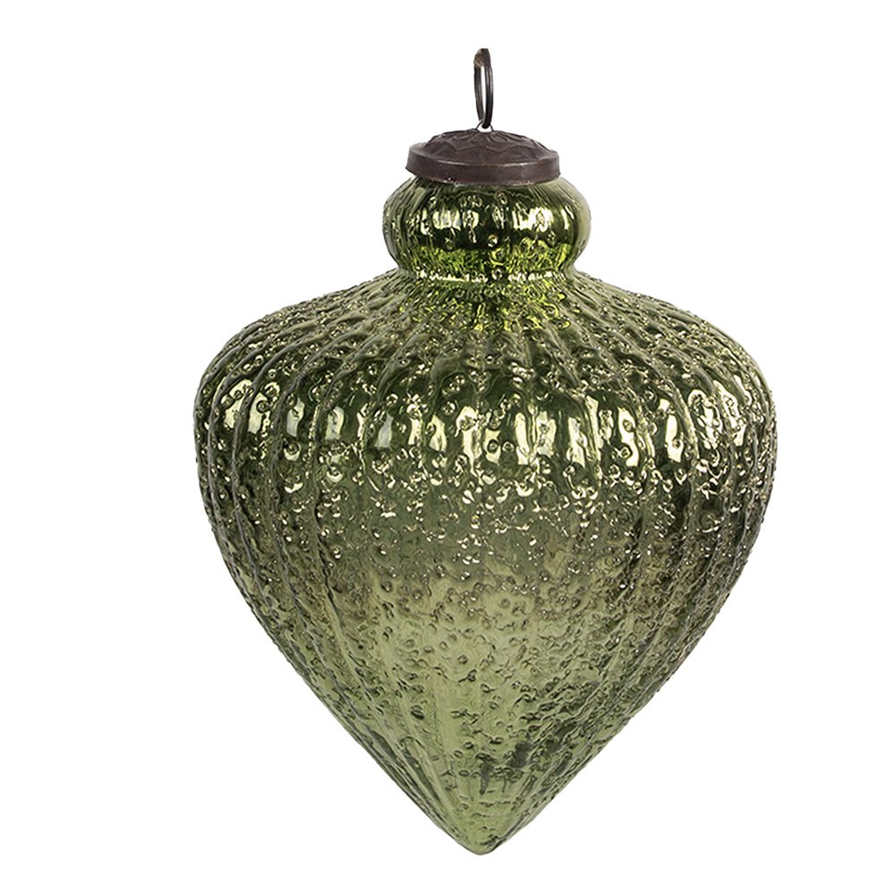 Kerstbal Ø 16x20 cm Groen Glas Kerstboomversiering