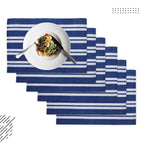 Tafelplacemats – geribbeld katoen, hittebestendig – 48x32 cm, set van 6