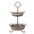 Etagère 2 Laags Ø 37x61 cm Bruin Metaal