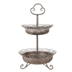 Etagère 2 Laags Ø 37x61 cm Bruin Metaal