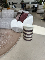 Salontafel rood marmer en witte onyx