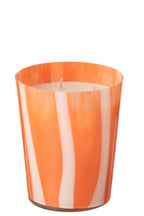 J-Line geurkaars Noa Strepen - Stone & Rock - glas - oranje - M - 68U