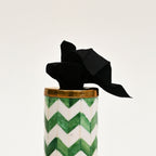 Zig Zag Kaarshouder - Groen Wit - Decoratieve stijl