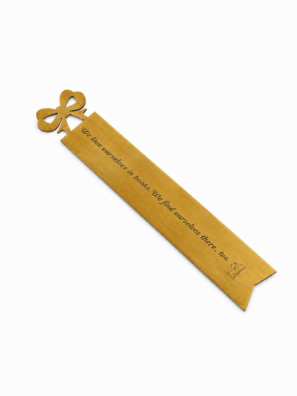 Bladwijzer | Metaal boogvormig gegraveerd | 15x3cm, geborsteld goud