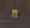 LED Wax stompkaars bewegende vlam 7,5x10cm groen